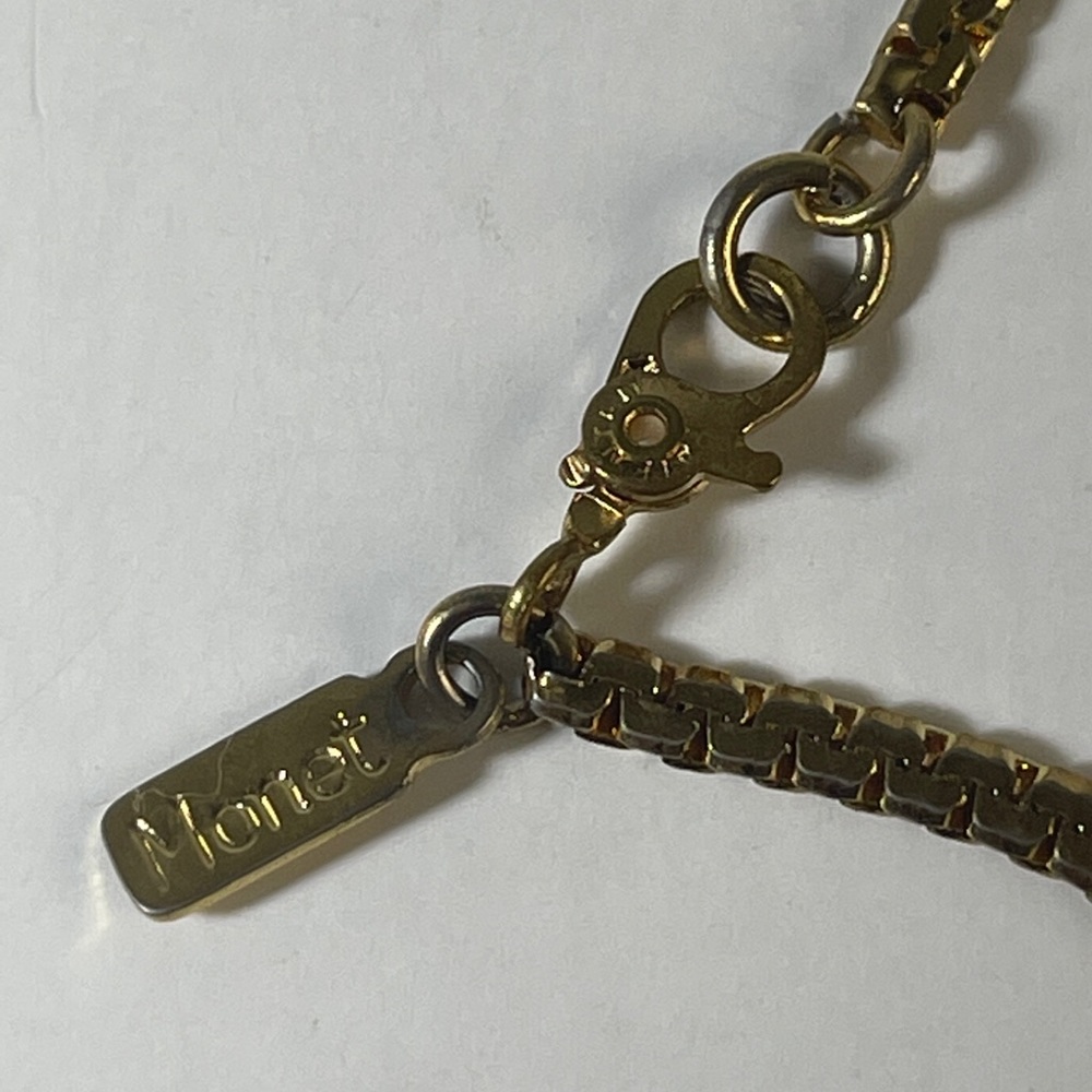 Monet Vintage Gold tone Chain Necklace 15" - Picture 7 of 9